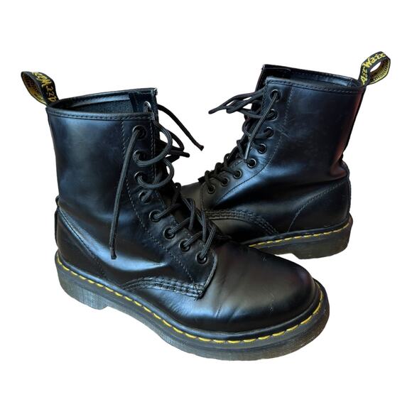DR MARTENS 1460 Smooth Leather Lace Up Boots Black Ladies size 6 - Picture 6 of 12